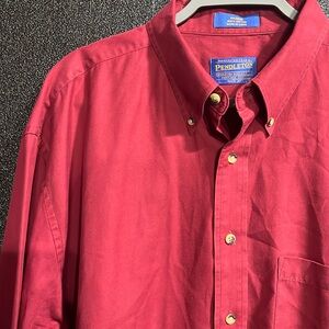 Pendleton Men's Red Cotton Shirt | Size XL